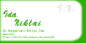 ida niklai business card